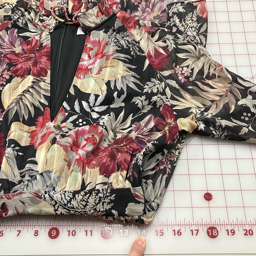SHEIKE "Mahalo" Party/Romance Tiered Ruffle Keyhole Jacquard Floral Dress SZ 8 - Picture 12 of 15